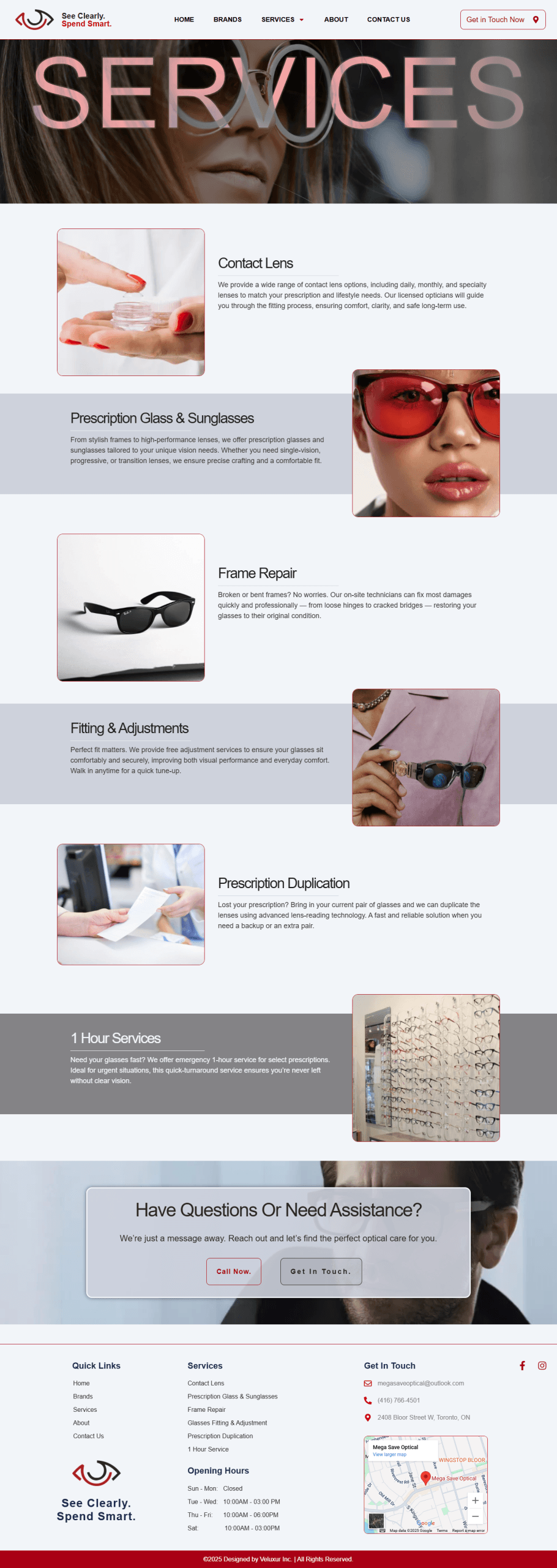 Services page